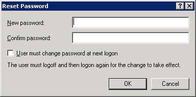 Resetting a user’s password