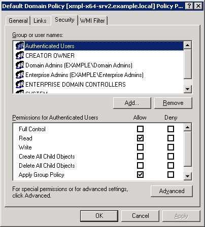 Setting the scope of a Group Policy Object