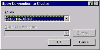 The Open Connection To Cluster dialog box