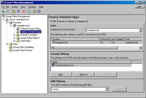 The Group Policy Management Console