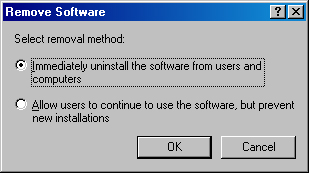 The Remove Software dialog box