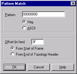 The Pattern Match dialog box