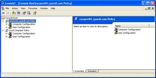 Accessing Local Group Policy using the Group Policy Object Editor snap-in