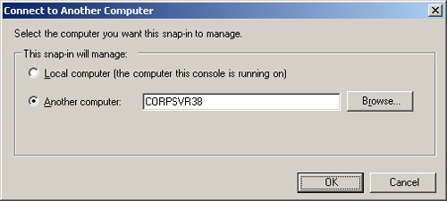 Connecting to another computer allows you to manage remote resources.