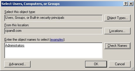 Use the Select Users, Computers, Or Groups dialog box to apply the user right to users and groups.