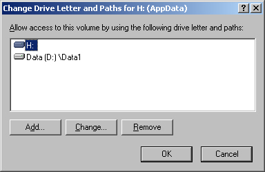 Use this dialog box to change the drive letter and path assignment.