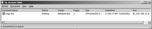 You manage print jobs and printers using the print management window.