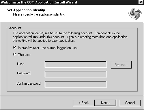 Setting the Application Identity