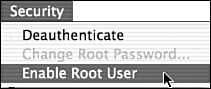 Authenticate and enable the root account.