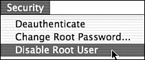 Authenticate and disable the root account.