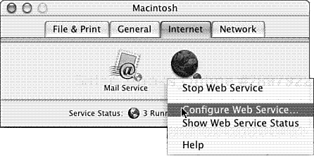 The Mac OS X Server configuration interface.