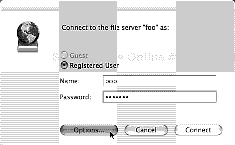 The AFS authentication dialog.