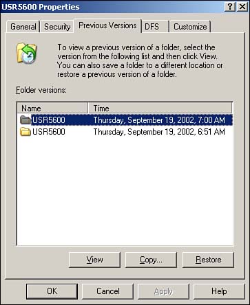 Recover accidentally deleted files with shadow copies.