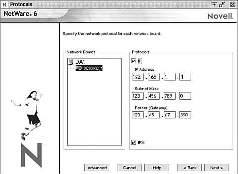 Step 13: Installing network protocols.