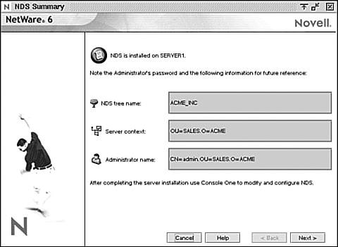 Reviewing eDirectory summary.