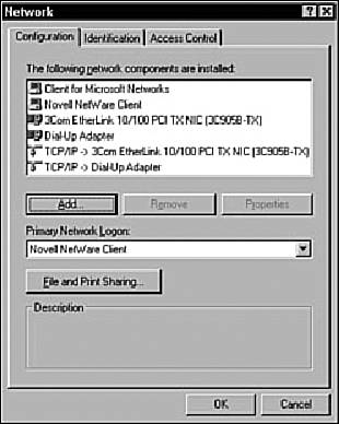 Configuring the Novell Client in Windows 95/98.