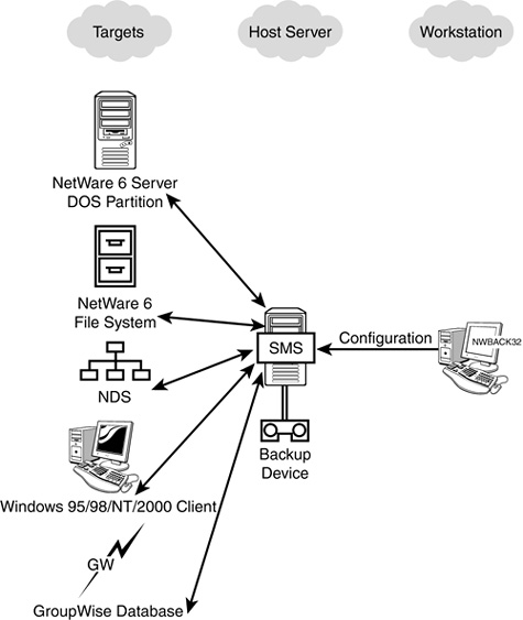 NetWare 6 SMS architecture.