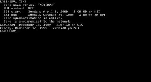 The NetWare TIME command.