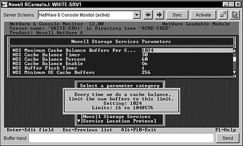 NSS cache buffer allocation in MONITOR.