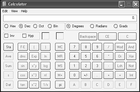 The Scientific Calculator is the often-unseen mode that the Windows Calculator can appear in. Many additional functions appear in this mode.