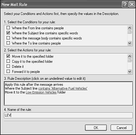 You can create mail rules to filter your mail and automate certain tasks.