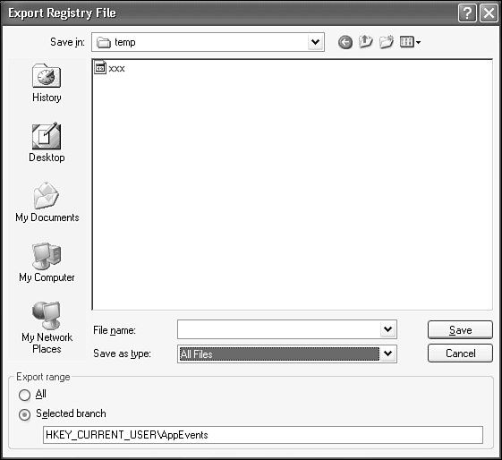 You can save a Registry key and any keys and values it contains with Regedit.