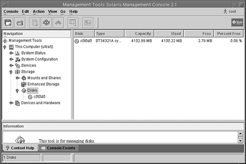 The SMC Disks tool.