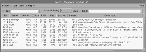 Process Manager window.