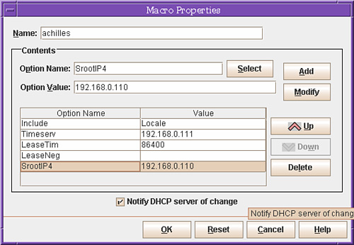 The Macro Properties window with symbol added.