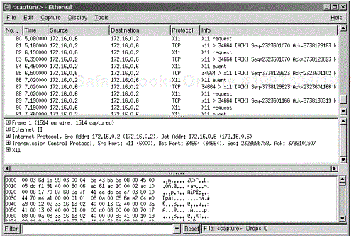 Diagnosing network traffic with Ethereal.