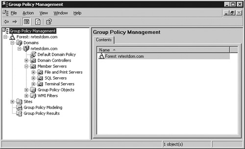 Once the OU structure is created, policies can be defined using GPMC running on Windows 2003 Server or a Windows XP Professional desktop.