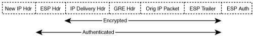 GRE-Encapsulated Packet in IPSec Tunnel Mode