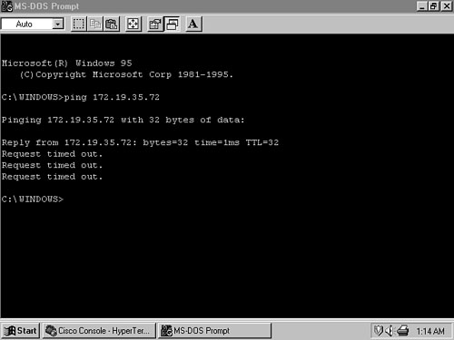 When host B pings host C, the first ping is successful and subsequent pings fail.