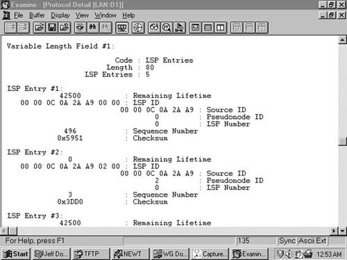 Part of the LSP Entries TLV of the CSNP in Figure 10-30.