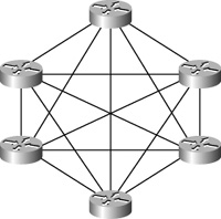 ATM and Frame Relay infrastructures underlying an IP network often are configured so that every node is connected to every other node—that is, the nodes are fully meshed.