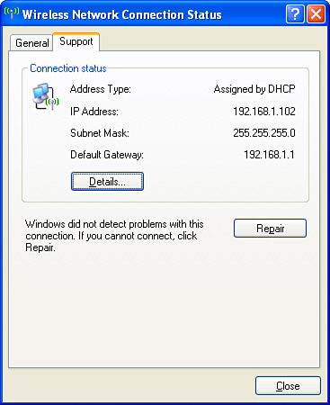 Wireless Network Connection Support Status