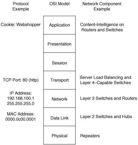 OSI Layer Relationship to Protocols and Networking Hardware