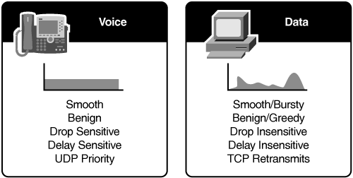 Differences in IP Flow Behavior Between Data and Voice Traffic