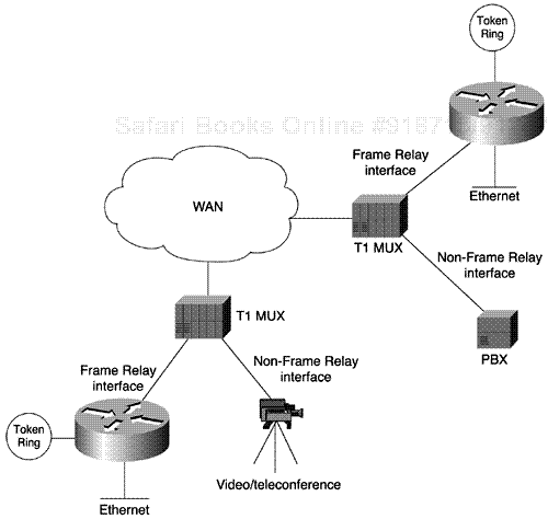 A Simple Frame Relay Network Connects Various Devices to Different Services over a WAN