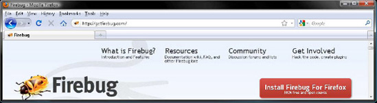 Downloading the Firebug add-on