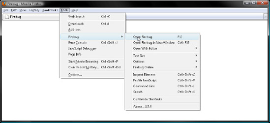 Manually opening Firebug if F12 is a shortcut for something else on your computer