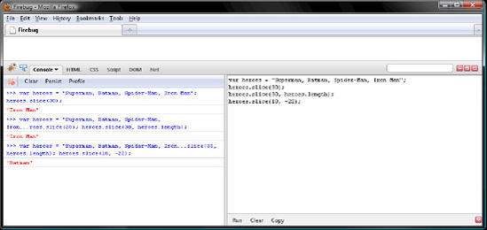 Clipping a substring with slice()