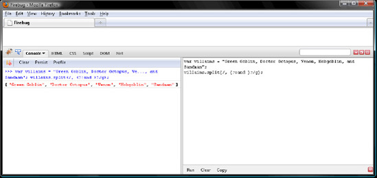 Passing a RegExp object to split()