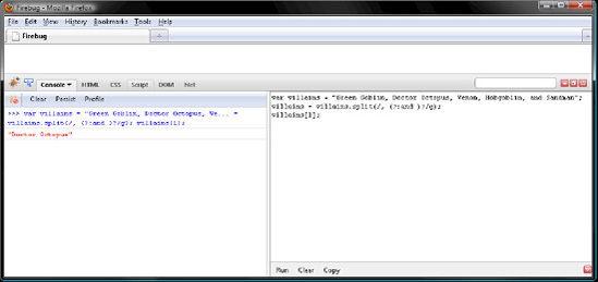 Overwriting the string in villains with the array returned by split()