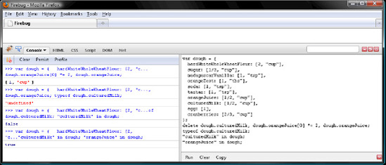 Deleting a member with delete and verifying its demise with typeof and in