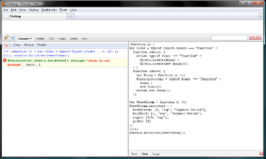 clone() and SweetCream() are not globally defined.