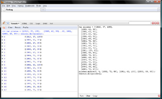 Deleting and inserting elements into an array with splice()