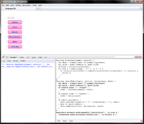 Inserting a rule with our helper functions, findIndex() and insertRule()