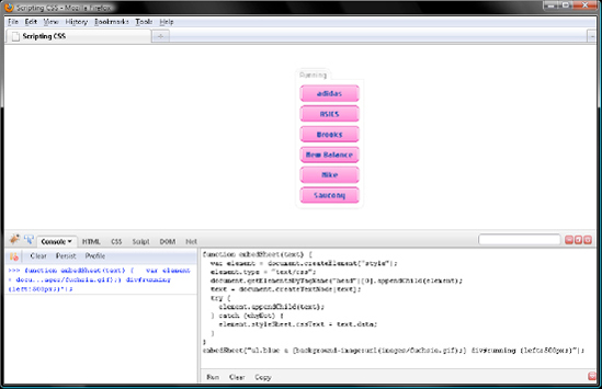 Dynamically embedding a style sheet with embedSheet()