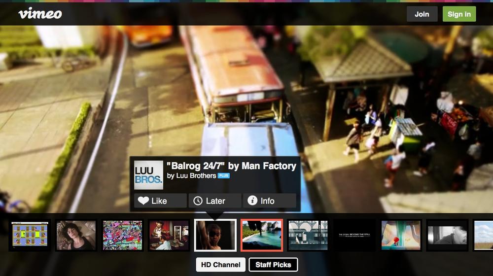 Vimeo’s 10-foot experience focuses on delivering high definition videos